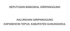 Keputusan Bamuskal Kalurahan GiripanggungKeputusan Bamuskal Kalurahan Giripanggung